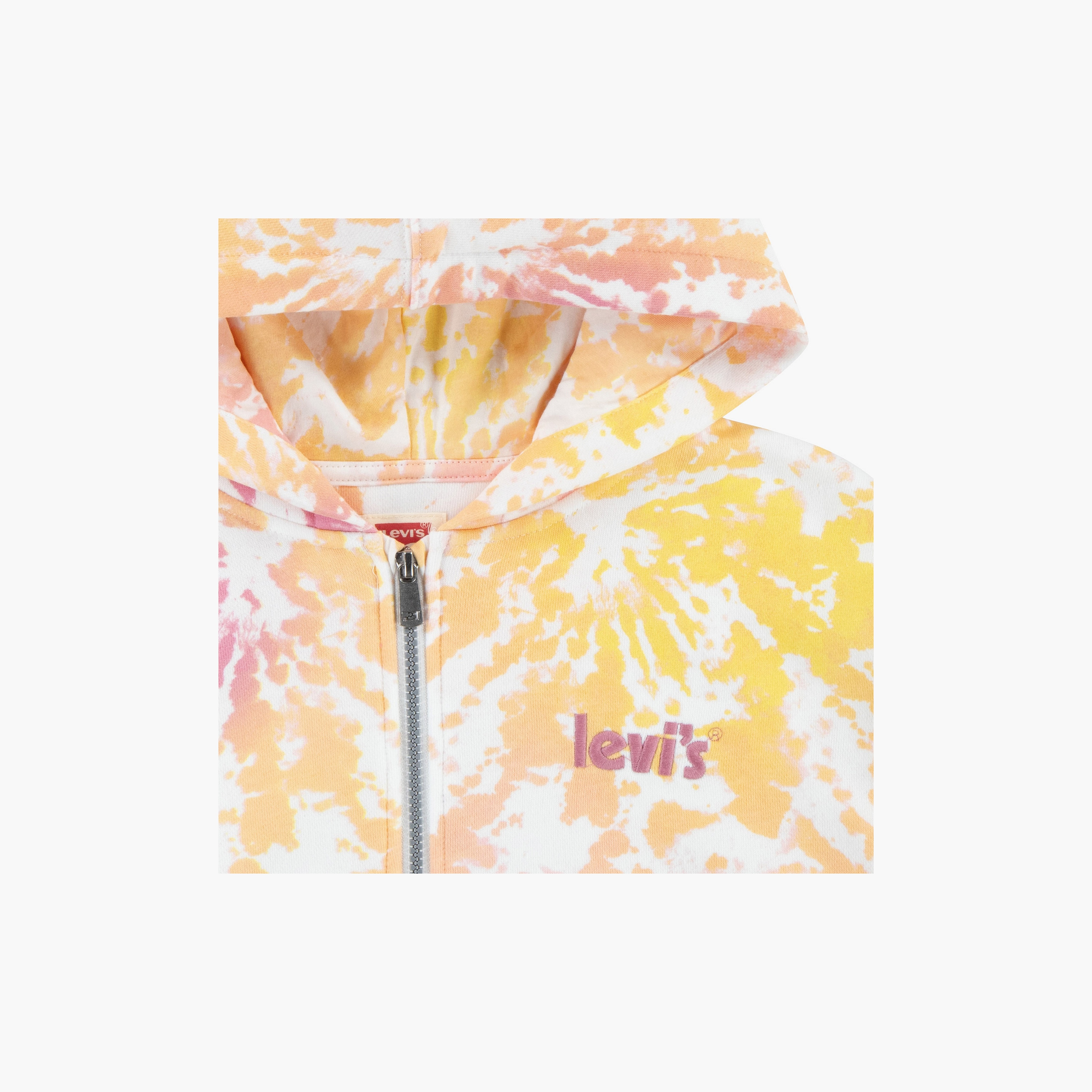 Levi's All-Over Print Zip-Through Hoodie with Long Sleeves-girls-clothing-winterwear-sweatshirts-image-3