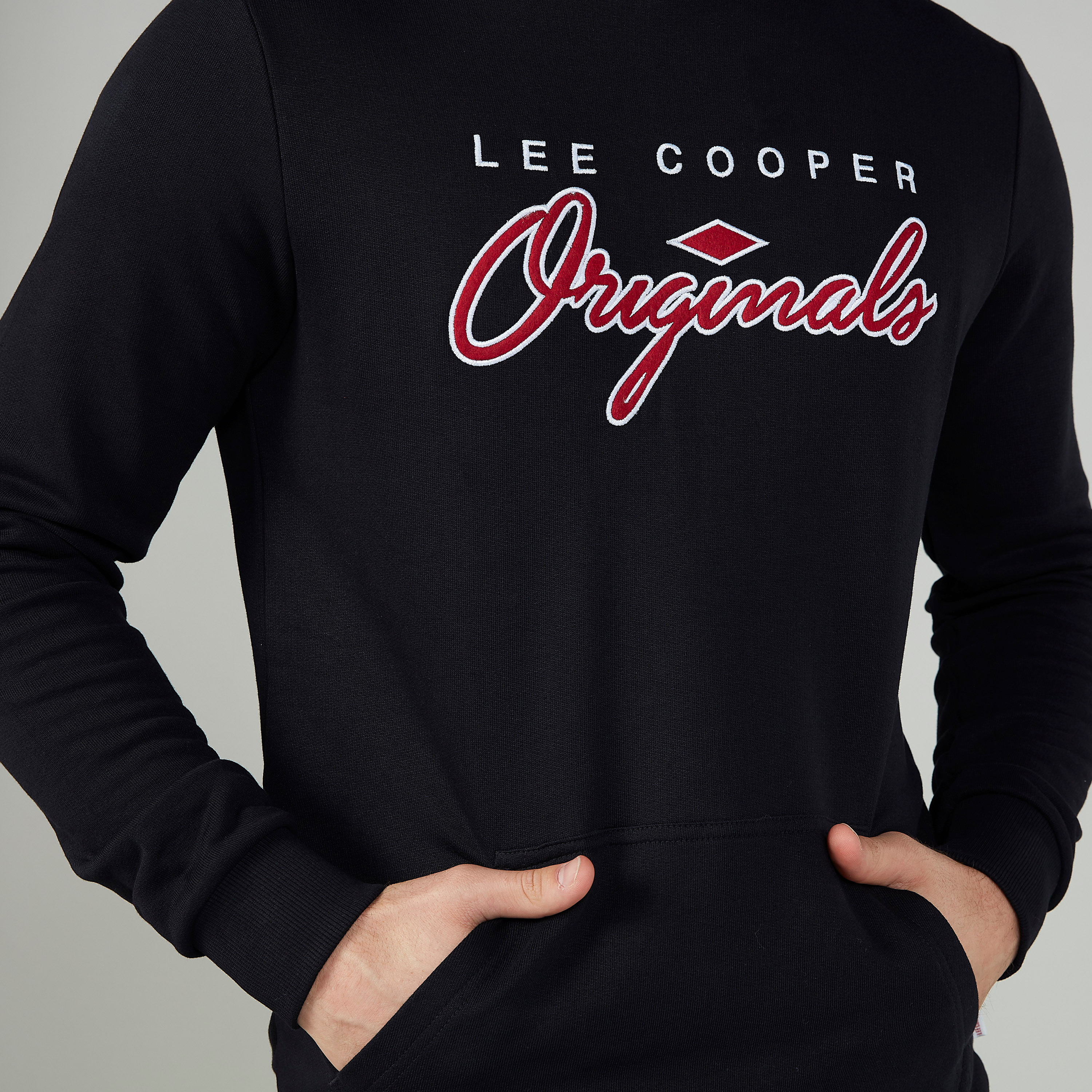 Sustainable Lee Cooper Printed Hoodie with Long Sleeves-men-winterwear-hoodiesandsweatshirts-image-3
