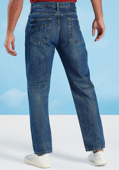 Sustainable Lee Cooper Distressed Mid-Rise Jeans with Pocket Detail