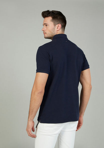 Lee Cooper Printed T-shirt with Polo Neck and Short Sleeves