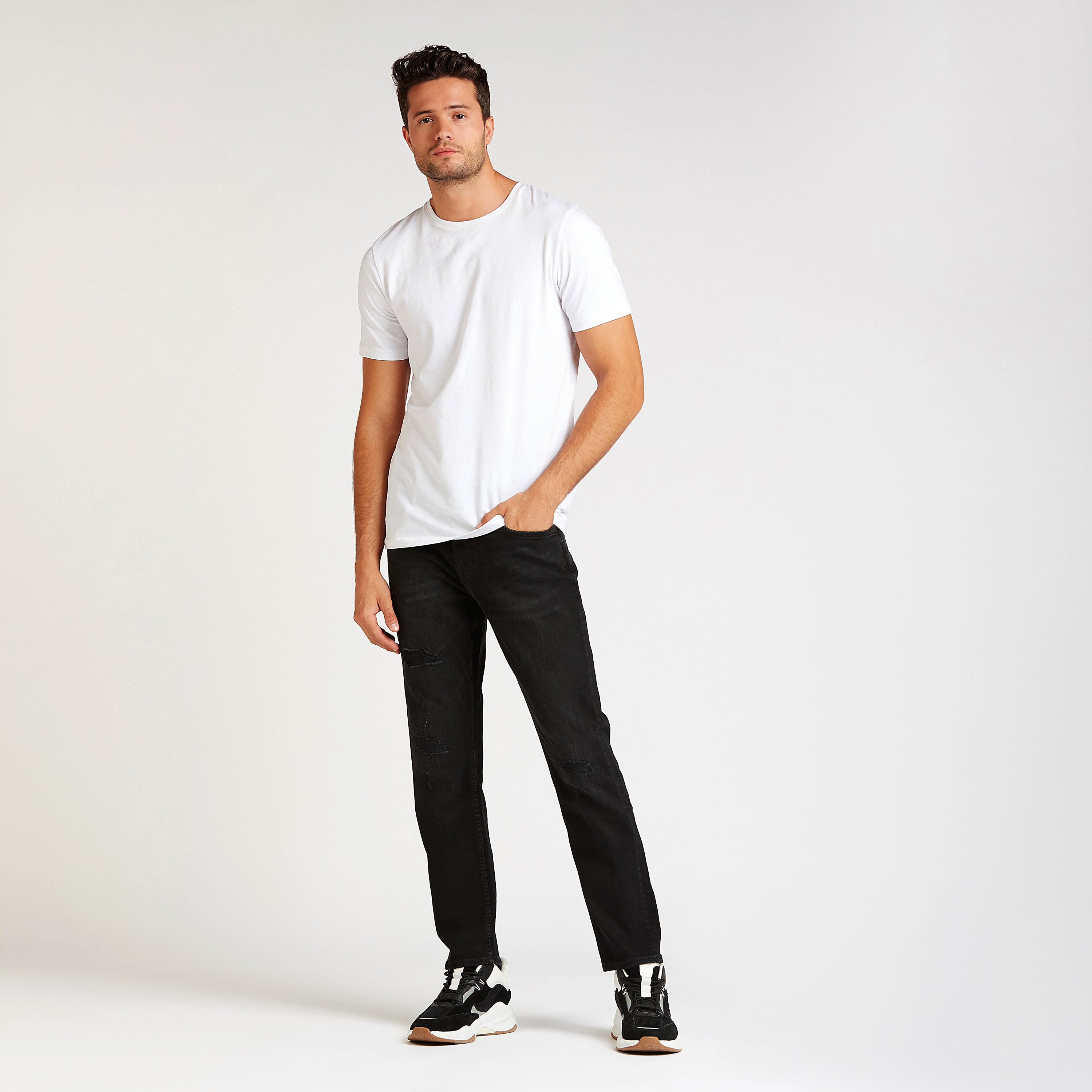 بنطلون جينز سليم مضلّع بخصر منخفض وجيوب من لي كوبر-men-clothing-bottoms-jeans-image-2