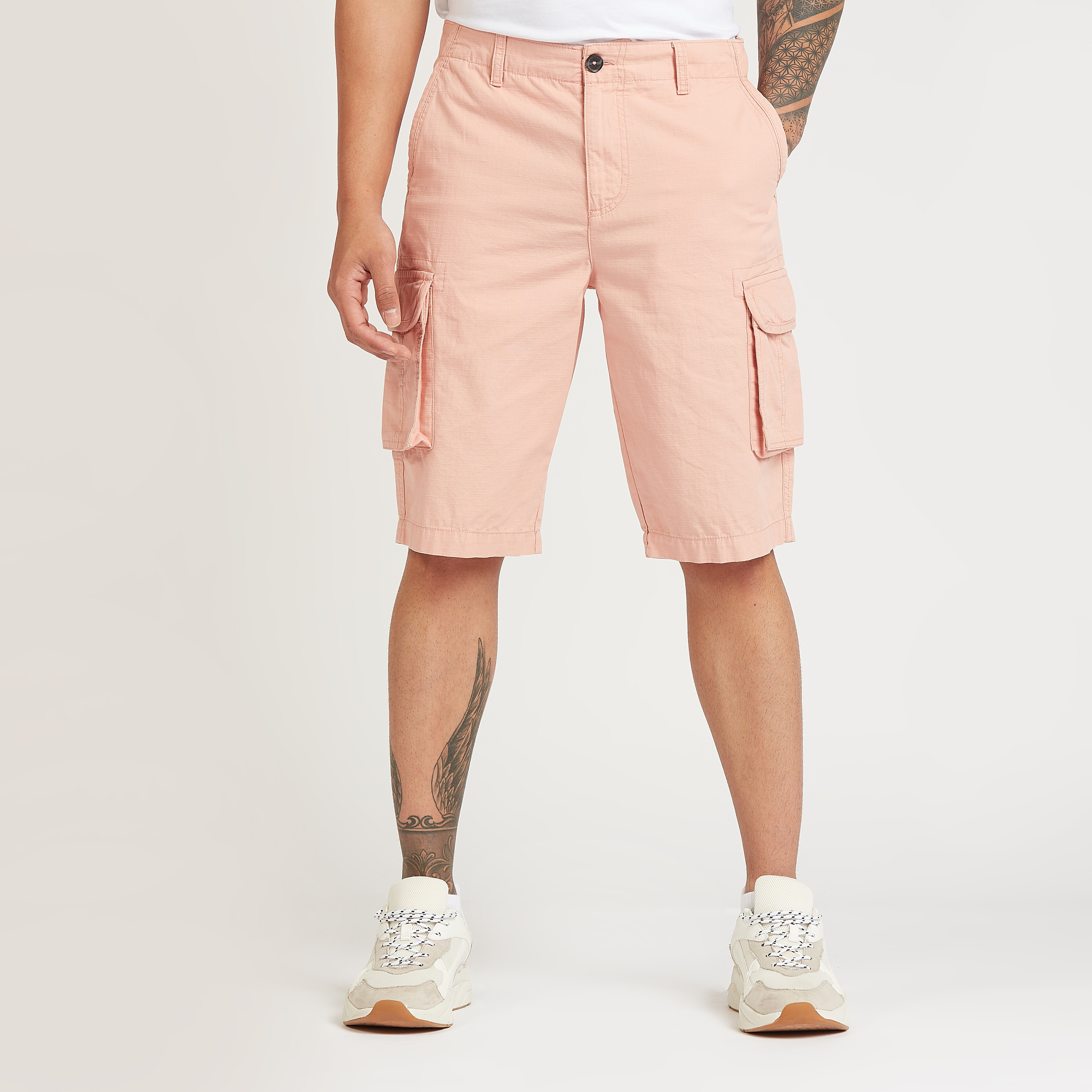 Buy Lee Cooper Skinny Fit Solid Flexi Waist Cargo Shorts with Pockets Splash Bahrain