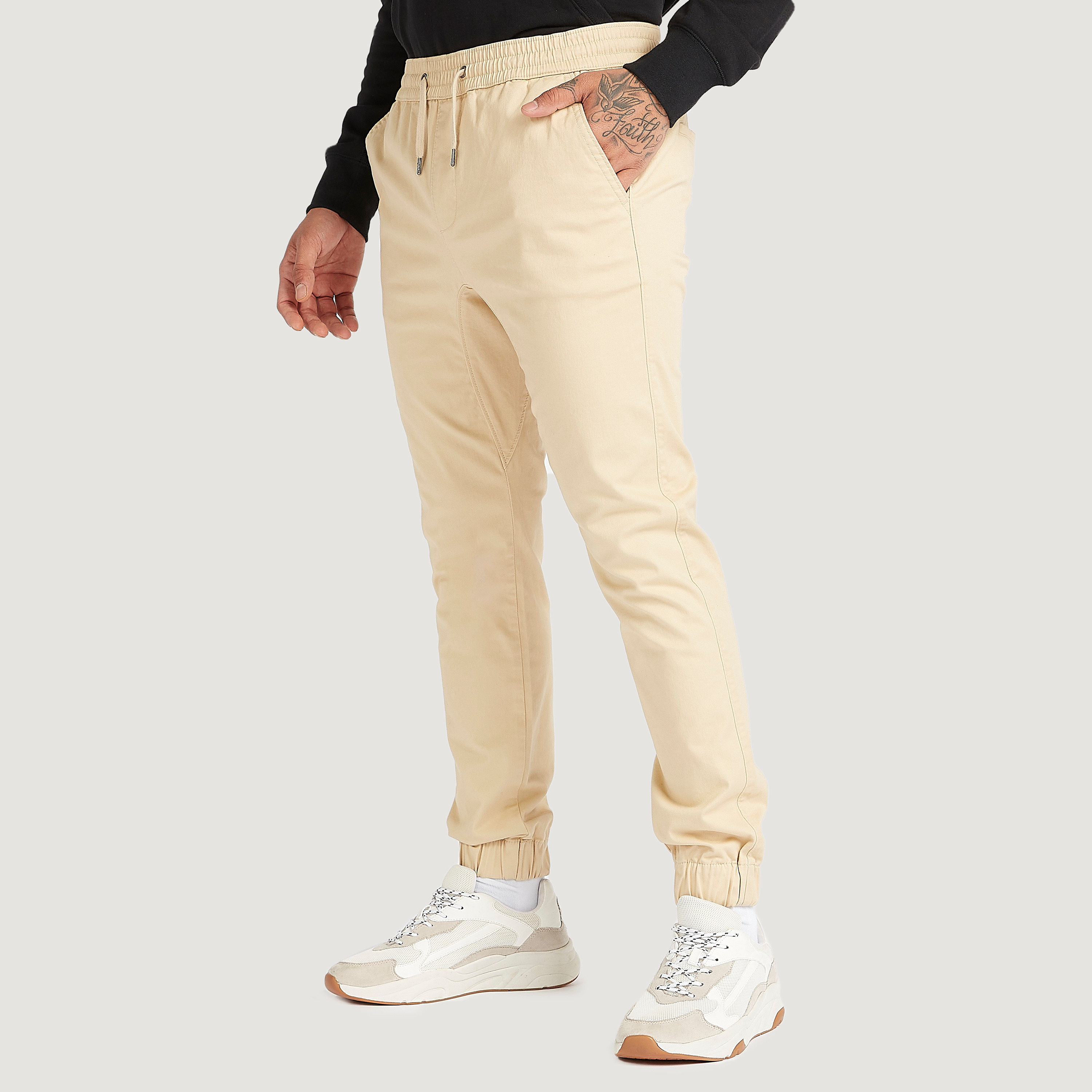 Buy Men s Lee Cooper Solid Joggers with Pocket and Drawstring Closure Online Centrepoint Oman