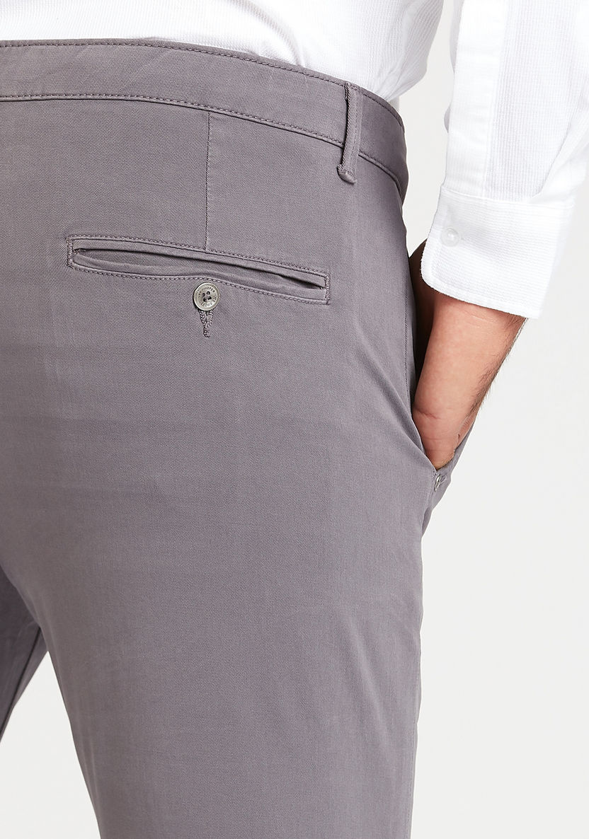 Lee Cooper Slim Fit Solid Low-Rise Chinos with Pocket Detail-Chinos-image-2