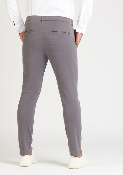 Lee Cooper Slim Fit Solid Low-Rise Chinos with Pocket Detail