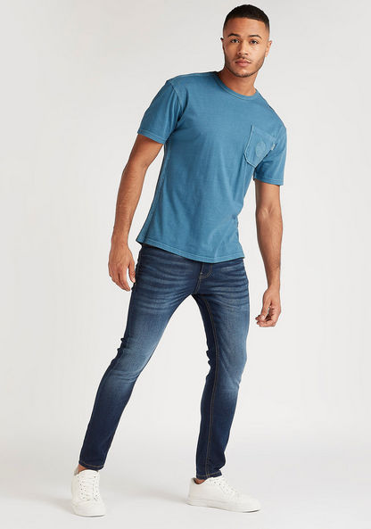Lee Cooper Slim Fit Low-Rise Jeans with Drawstring Closure
