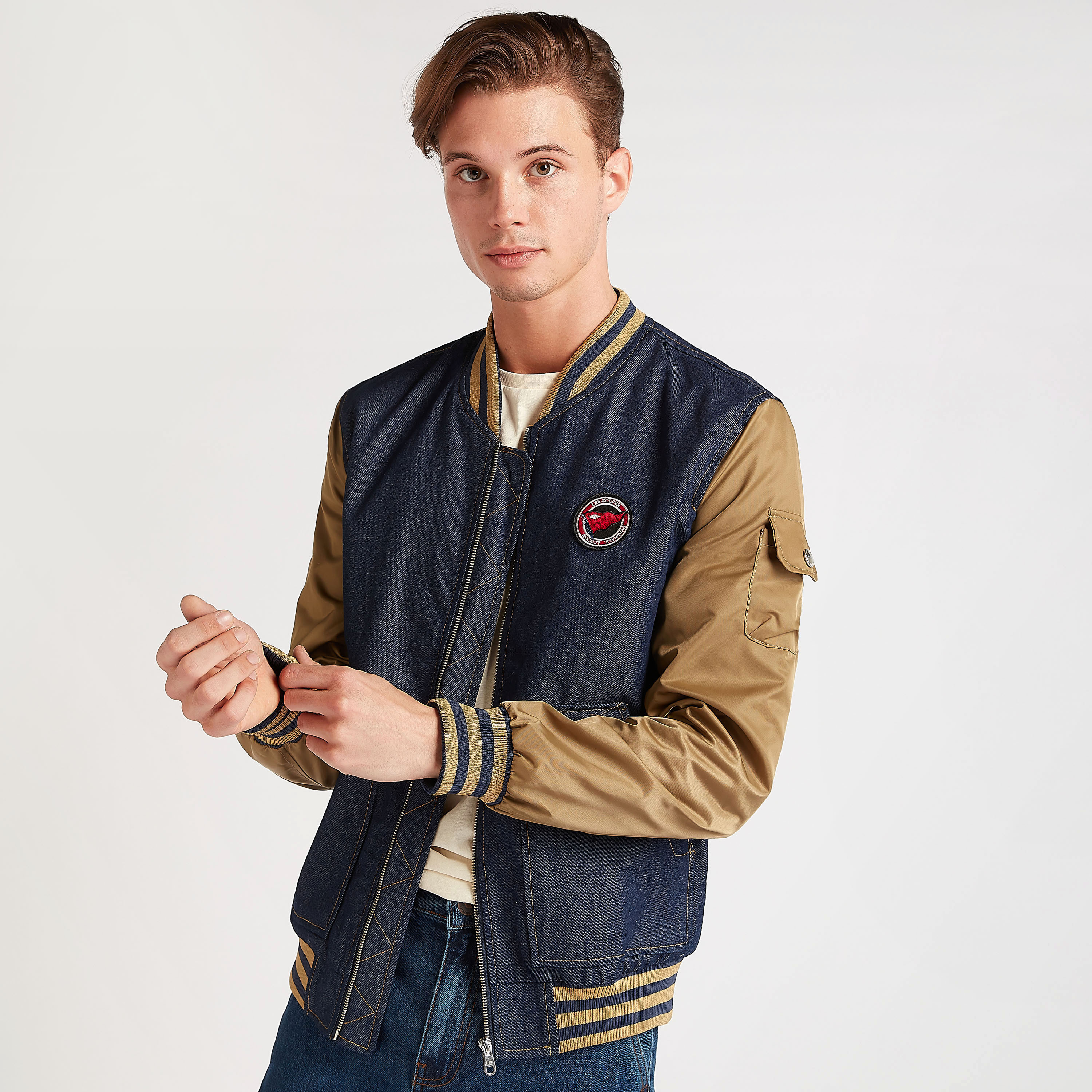 Bomber best sale jacket jean