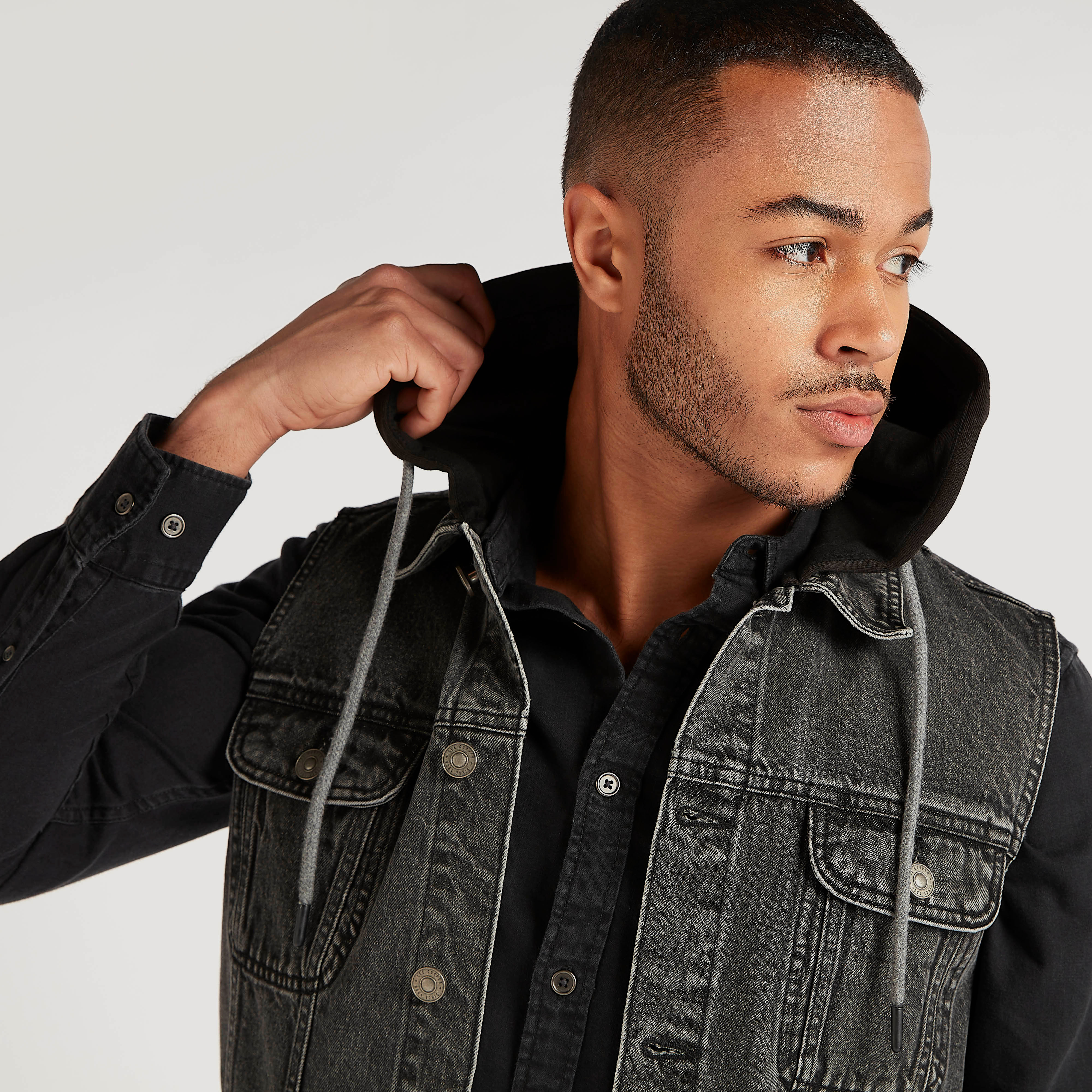 Buy Lee Cooper Denim Jacket with Fur Collar and Long Sleeves | Splash UAE