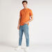 Lee Cooper Solid Henley Neck T-shirt with Short Sleeves-T Shirts-thumbnailMobile-1