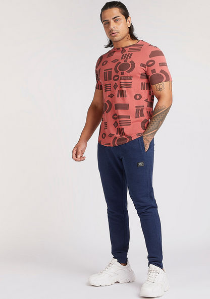 Lee Cooper Printed Crew Neck T-shirt with Short Sleeves
