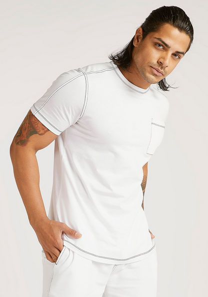 Lee Cooper Solid Crew Neck T-shirt with Pocket