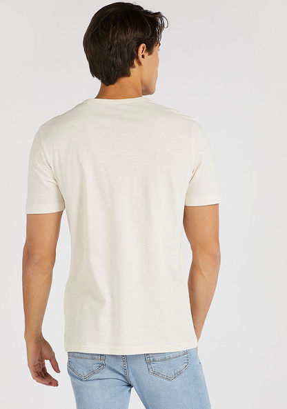 Lee Cooper T-shirt with Henley Neck and Short Sleeves