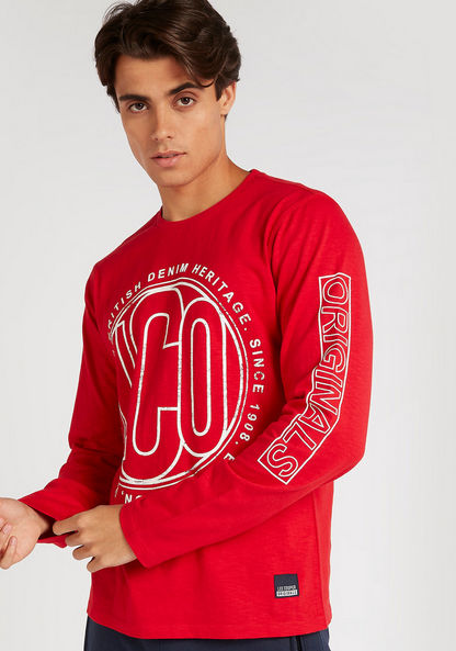 Lee Cooper Printed T-shirt with Long Sleeves