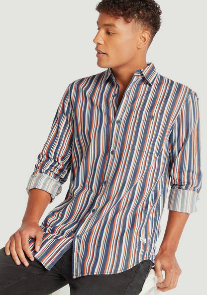 Lee Cooper Striped Shirt with Long Sleeves and Pocket