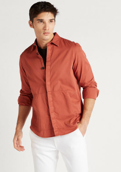 Lee Cooper Solid Shirt with Long Sleeves and Pockets