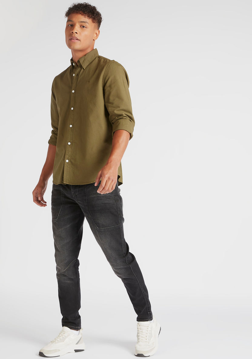 Lee Cooper Solid Shirt with Long Sleeves-Shirts-image-1