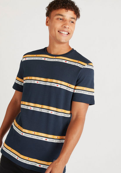 Lee Cooper Striped Crew Neck T-shirt with Short Sleeves