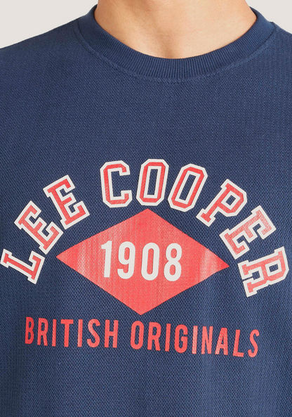 Lee Cooper Printed Crew Neck Sweatshirt with Long Sleeves-Sweatshirts-image-3