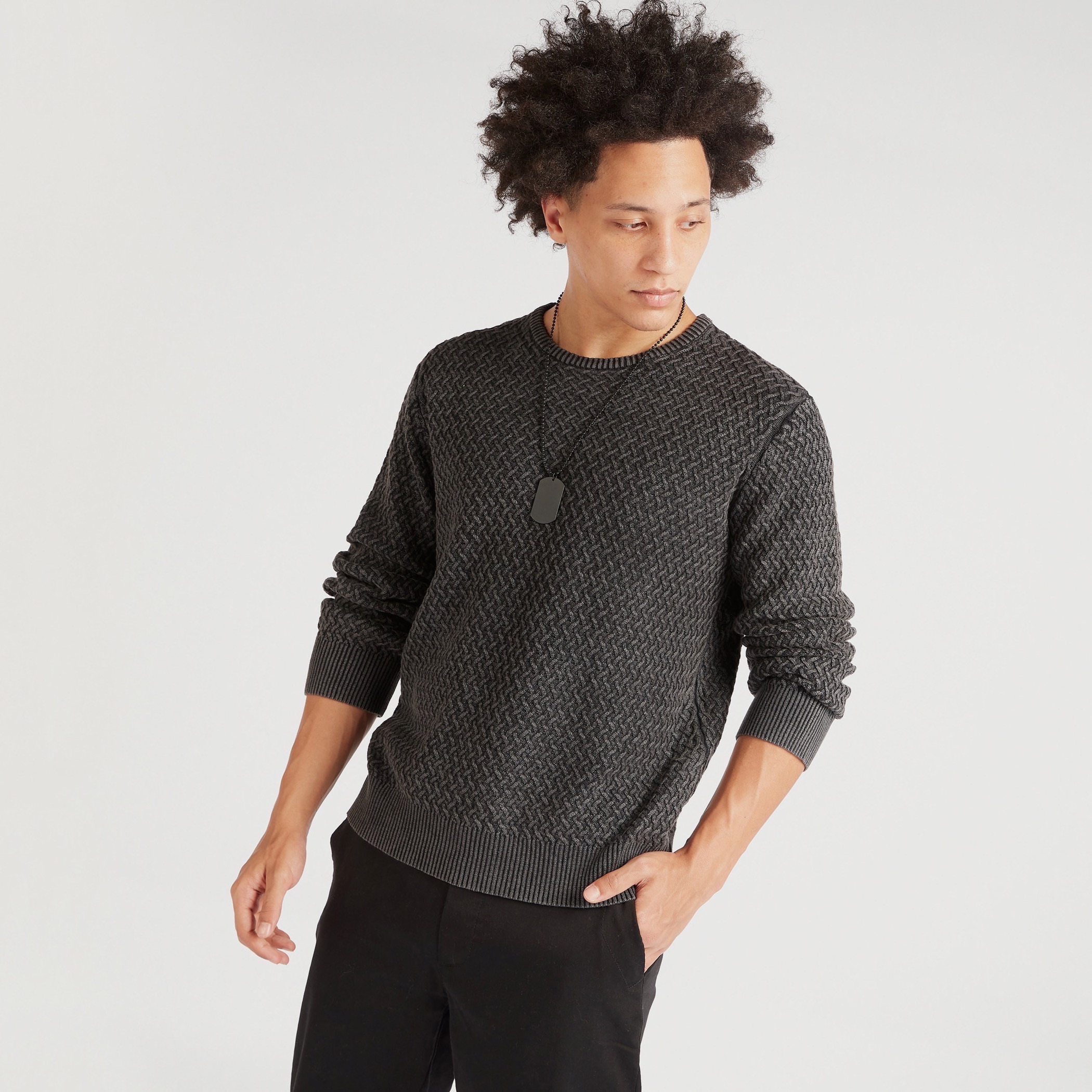 Shop Lee Cooper Textured Crew Neck 