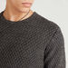 Lee Cooper Textured Crew Neck Sweatshirt with Long Sleeves-Sweatshirts-thumbnailMobile-2