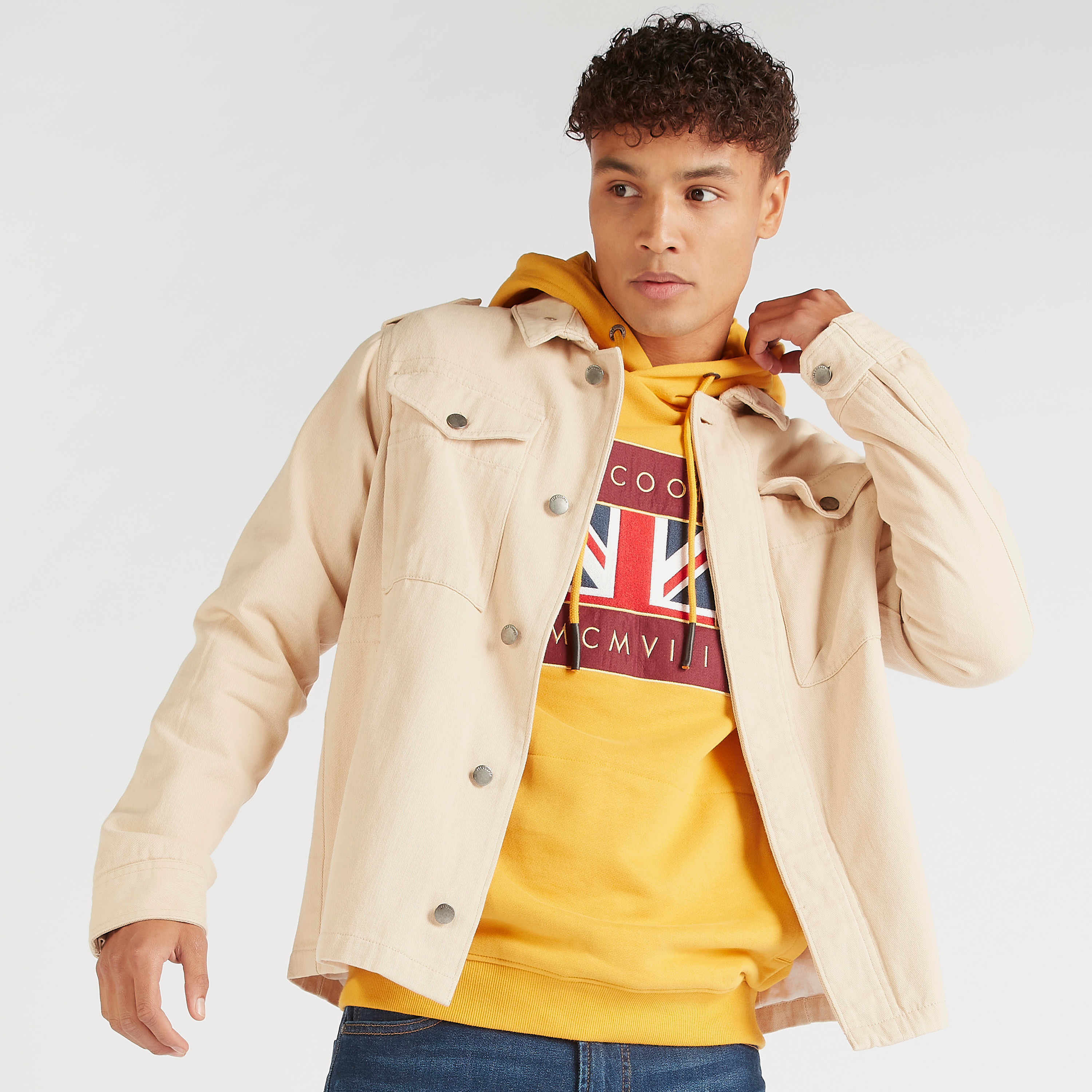 Lee Cooper Solid Jacket with Pockets and Button Closure-men-clothing-jacketsandblazers-jackets-image-1