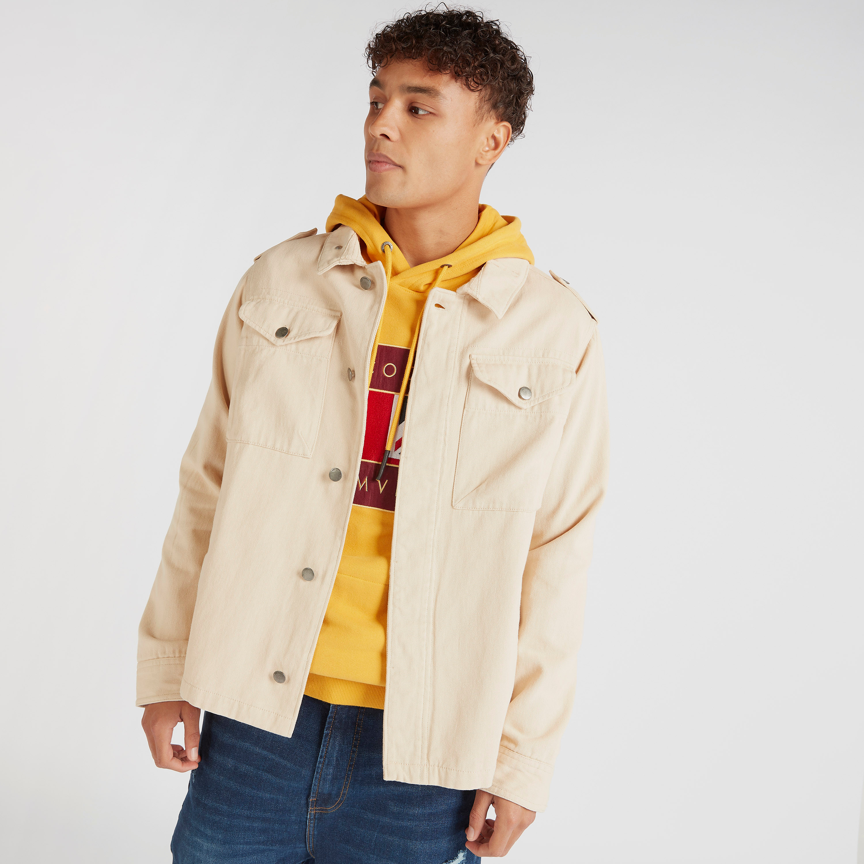 Lee Cooper Solid Jacket with Pockets and Button Closure-men-clothing-jacketsandblazers-jackets-image-5