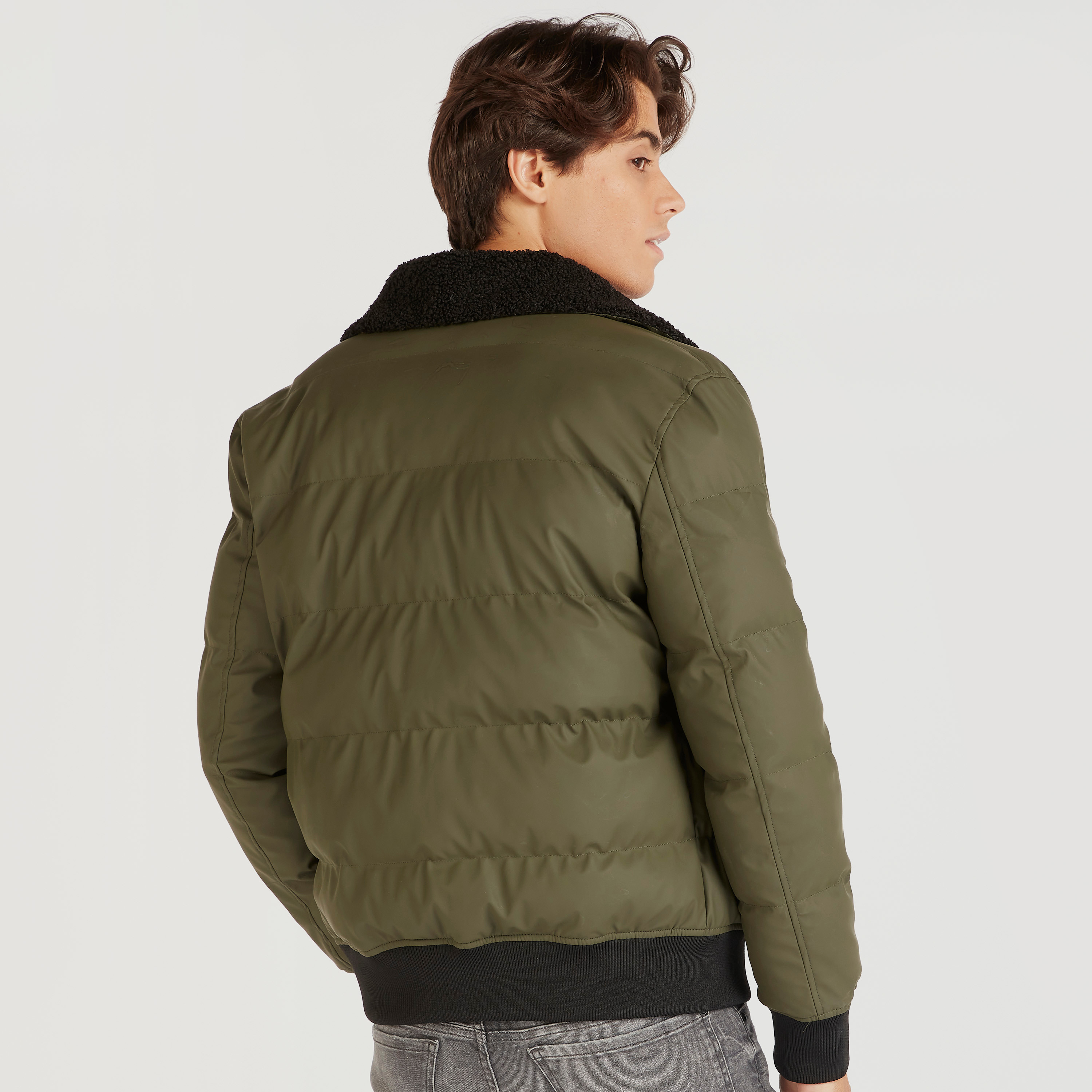 Lee cooper quilted bomber jacket mens best sale