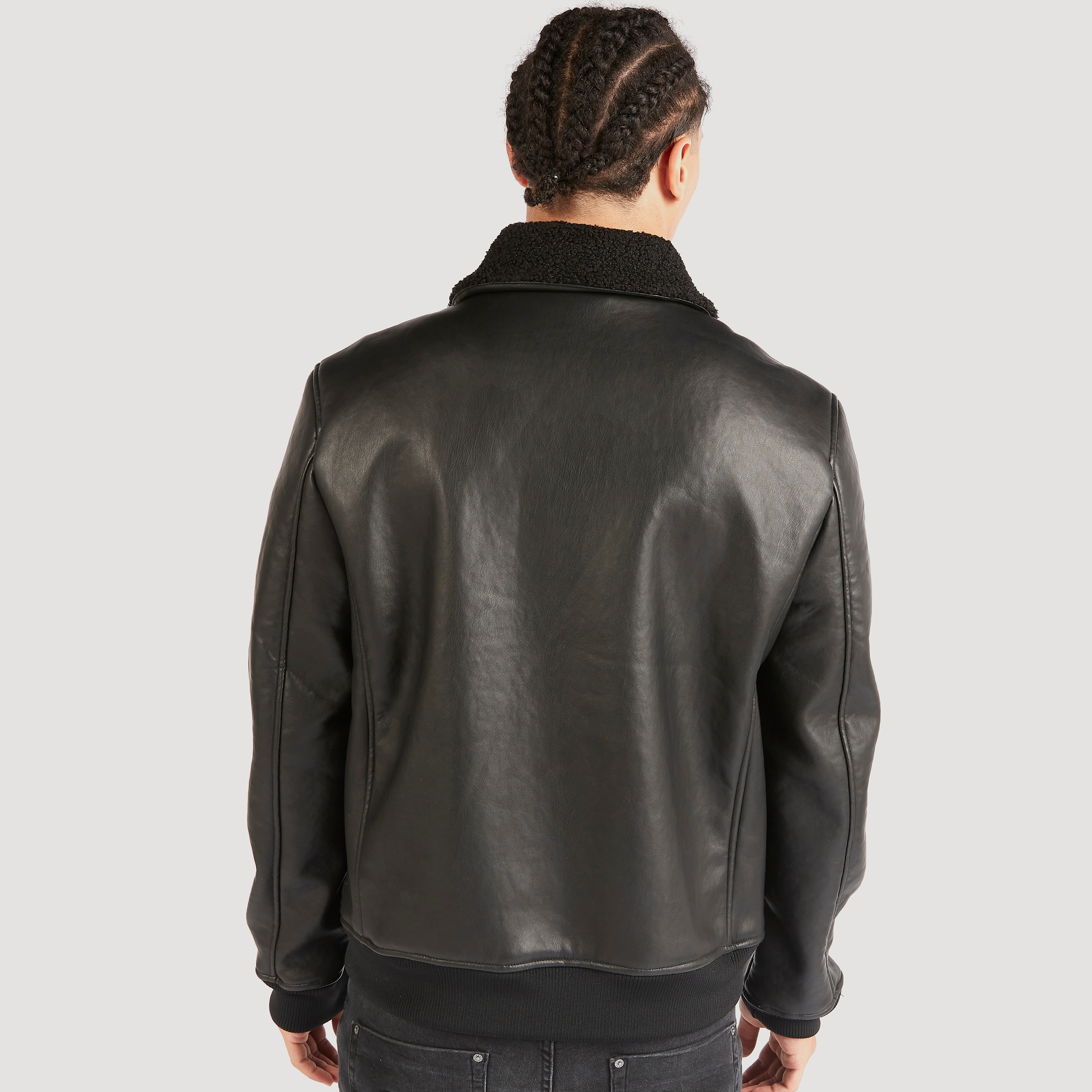 Lee cooper pu on sale biker jacket mens