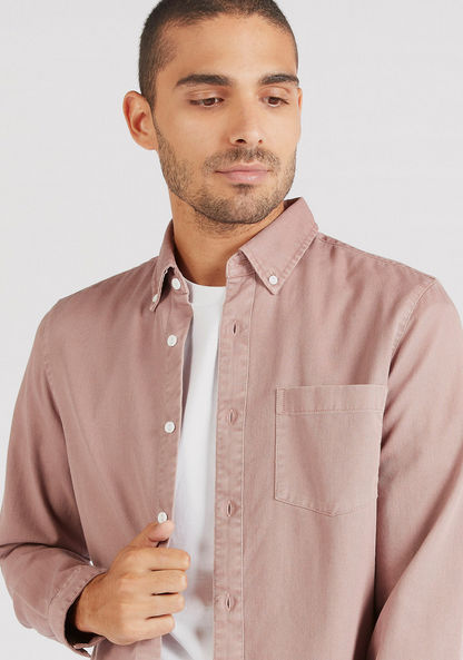 Lee Cooper Solid Shirt with Long Sleeves and Pocket