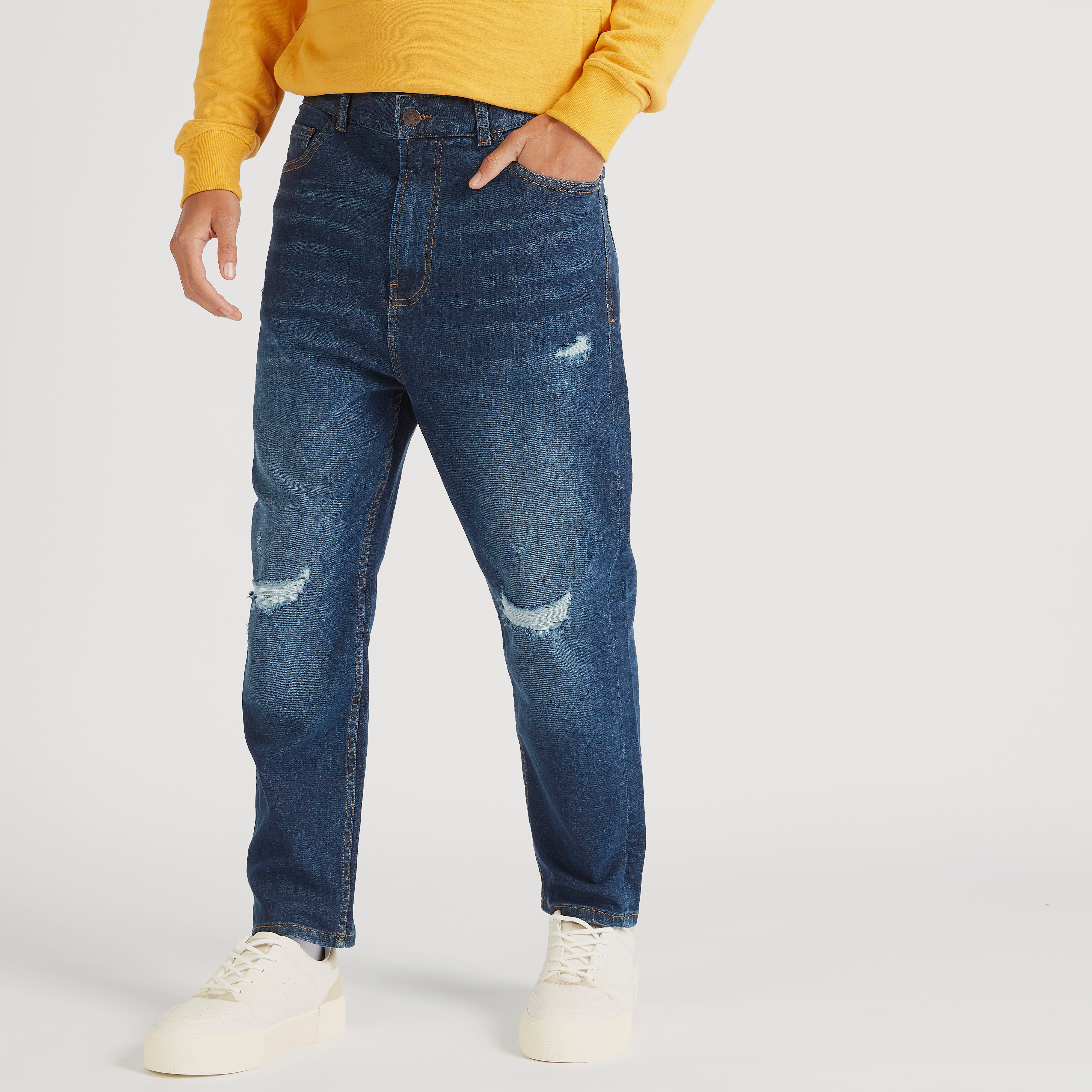 بنطلون جينز مُمزق بارز الملمس وجيوب من لي كوبر-men-clothing-jeans-image-1
