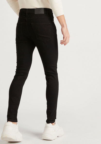 Lee Cooper Solid Jeans with Zip Accents and Pockets