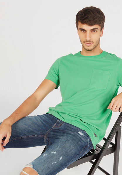 Lee Cooper Solid T-shirt with Crew Neck and Pocket-T Shirts-image-0