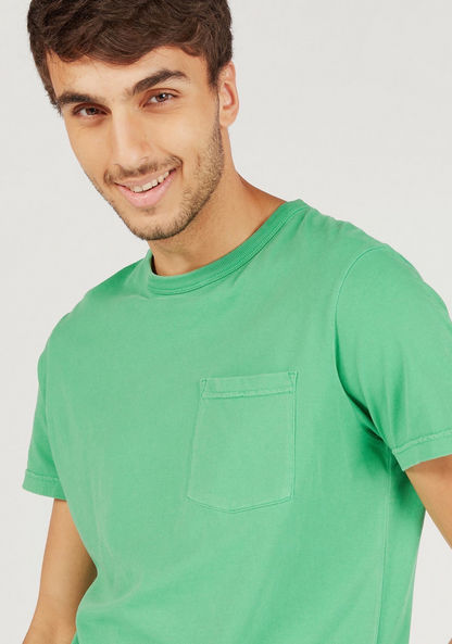 Lee Cooper Solid T-shirt with Crew Neck and Pocket-T Shirts-image-2