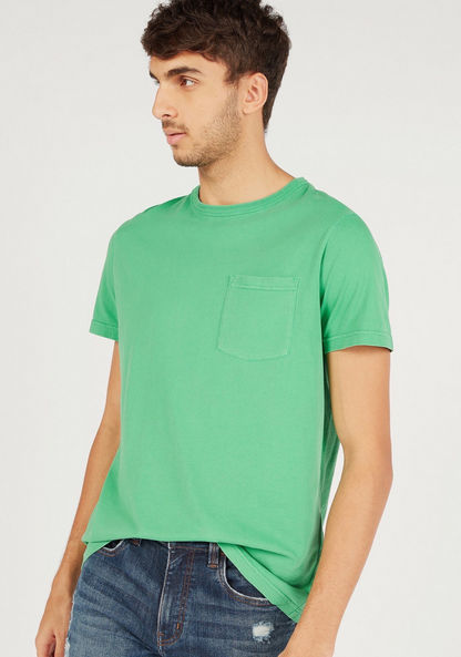 Lee Cooper Solid T-shirt with Crew Neck and Pocket-T Shirts-image-4