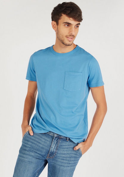 Lee Cooper Solid T-shirt with Crew Neck and Pocket-T Shirts-image-4