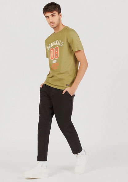 Lee Cooper Printed Crew Neck T-shirt with Short Sleeves-T Shirts-image-4