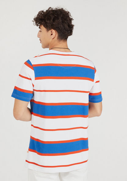 Lee Cooper Striped Crew Neck T-shirt with Short Sleeves-T Shirts-image-3