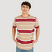 Lee Cooper Striped Crew Neck T-shirt with Short Sleeves-T Shirts-thumbnail-0