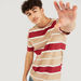 Lee Cooper Striped Crew Neck T-shirt with Short Sleeves-T Shirts-thumbnailMobile-2