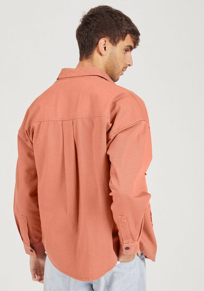Lee Cooper Solid Shirt with Long Sleeves and Pockets-Shirts-image-3