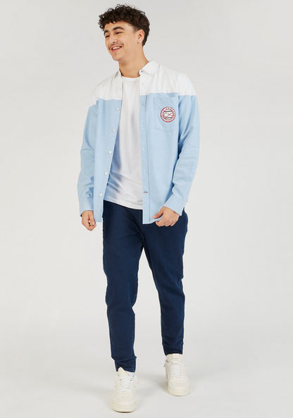 Lee Cooper Colourblock Shirt with Chest Pocket and Long Sleeves-Shirts-image-1
