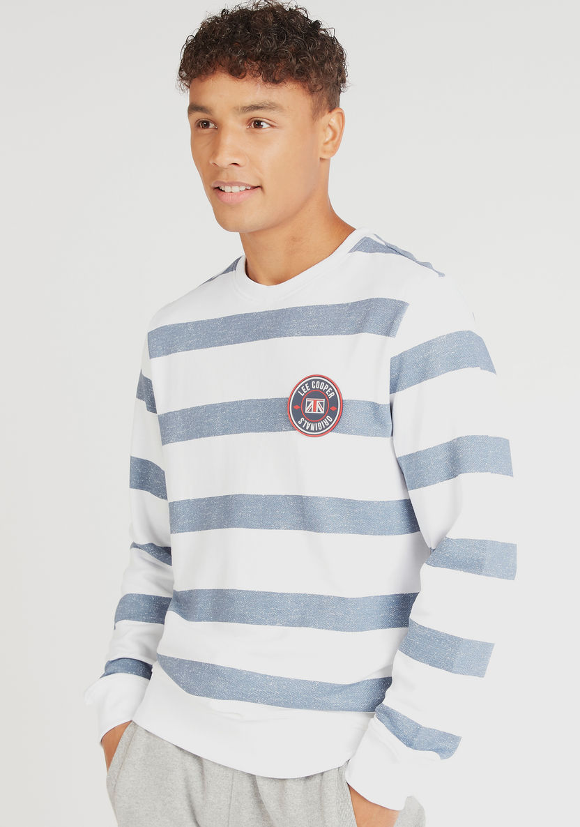 Lee Cooper Striped Crew Neck Sweatshirt with Long Sleeves-Sweatshirts-image-0