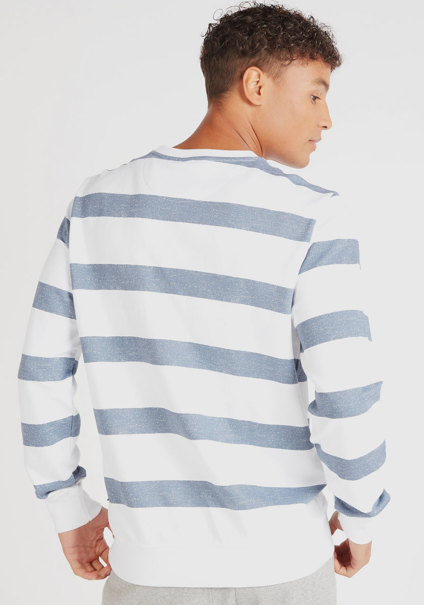 Lee Cooper Striped Crew Neck Sweatshirt with Long Sleeves-Sweatshirts-image-3