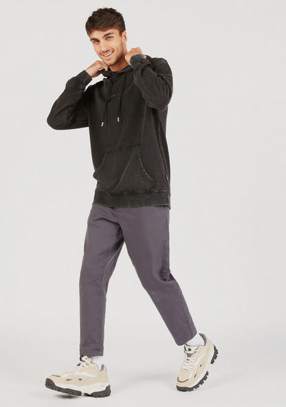Lee Cooper Solid Hooded Sweatshirt with Long Sleeves-Sweatshirts-image-1