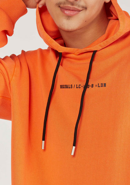 Lee Cooper Solid Hooded Sweatshirt with Long Sleeves-Sweatshirts-image-2