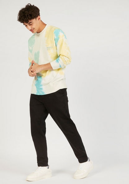 Lee Cooper Tie Dye Print Sweatshirt with Crew Neck and Long Sleeves-Sweatshirts-image-1