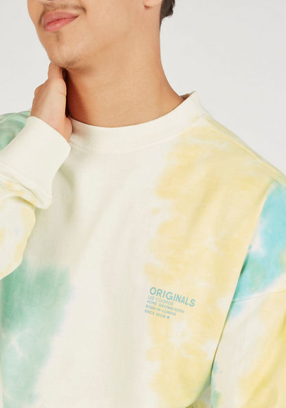 Lee Cooper Tie Dye Print Sweatshirt with Crew Neck and Long Sleeves-Sweatshirts-image-2
