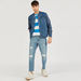 Lee Cooper Denim Bomber Jacket with Long Sleeves and Chest Pockets-Jackets-thumbnailMobile-1