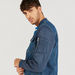 Lee Cooper Denim Bomber Jacket with Long Sleeves and Chest Pockets-Jackets-thumbnail-4