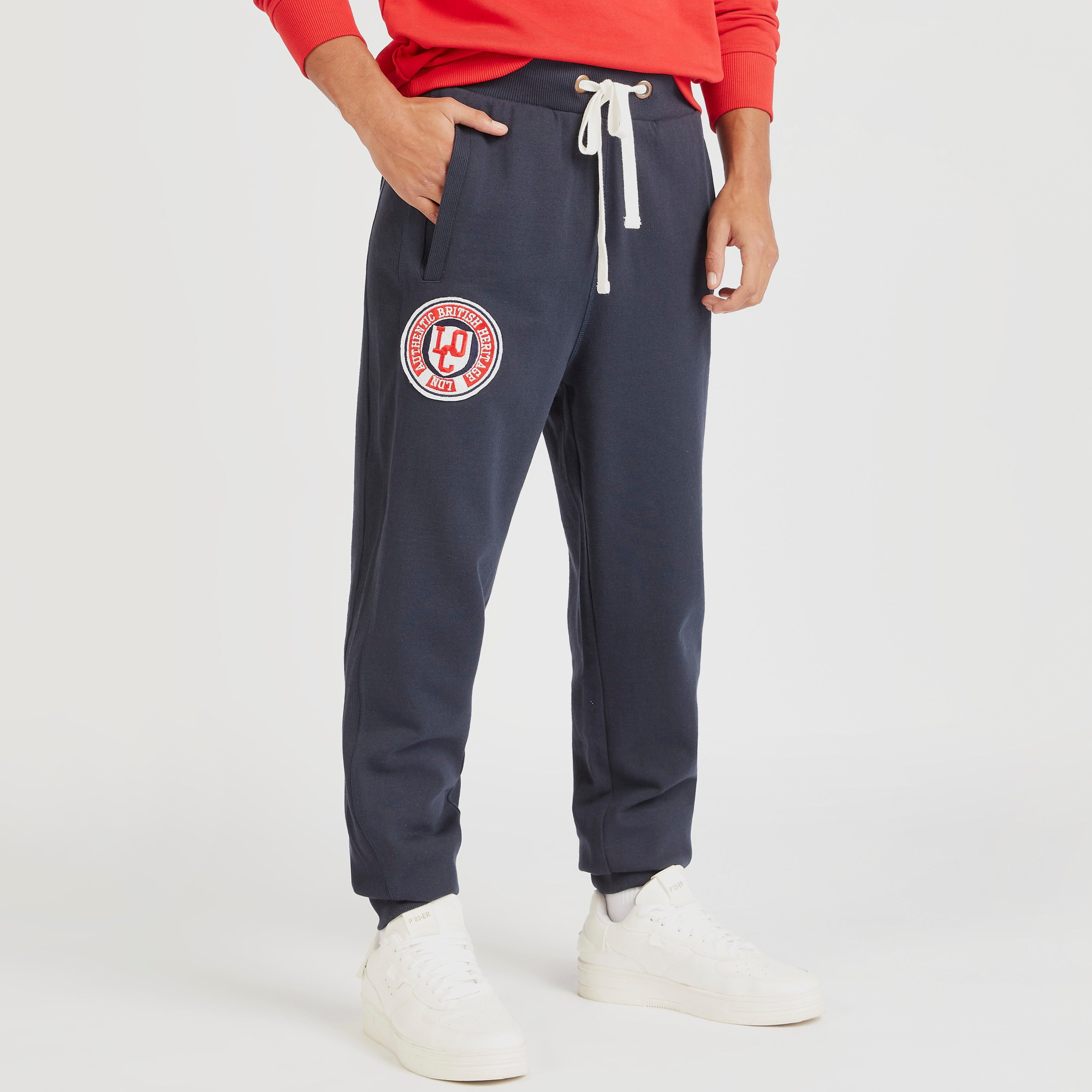 Lee Cooper Printed Joggers with Drawstring Closure and Pockets-men-clothing-bottoms-joggers-image-1